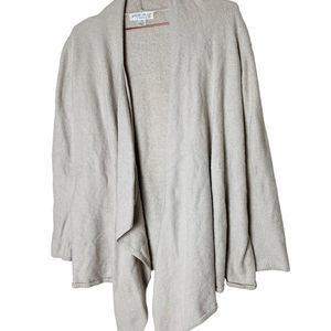 Barefoot Dreams Open Front Cozy Cardigan Jacket in Light Beige